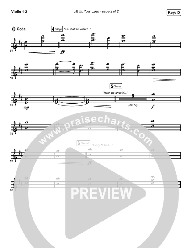 Lift Up Your Eyes Violin 1/2 (Danny Gokey)