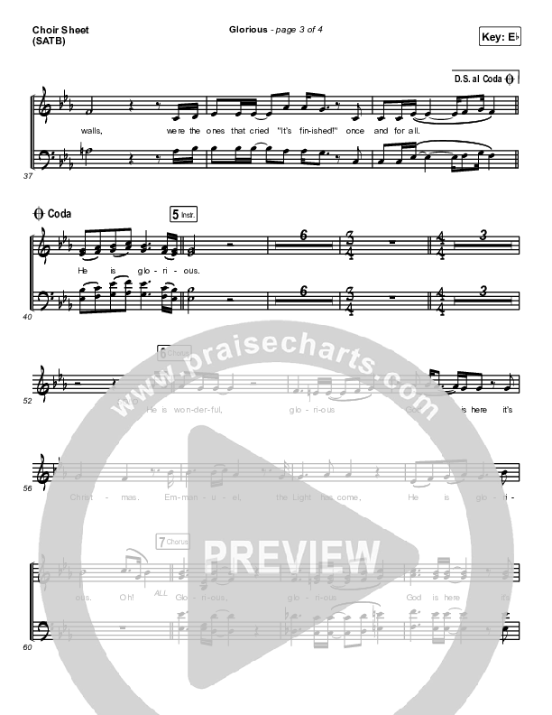 Glorious Choir Sheet (SATB) (We The Kingdom)
