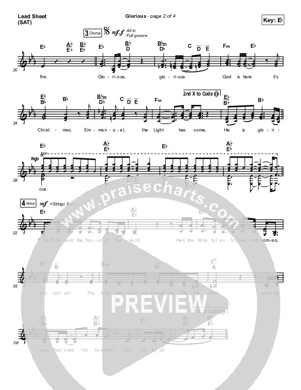 Glorious Lead Sheet (SAT) (We The Kingdom)