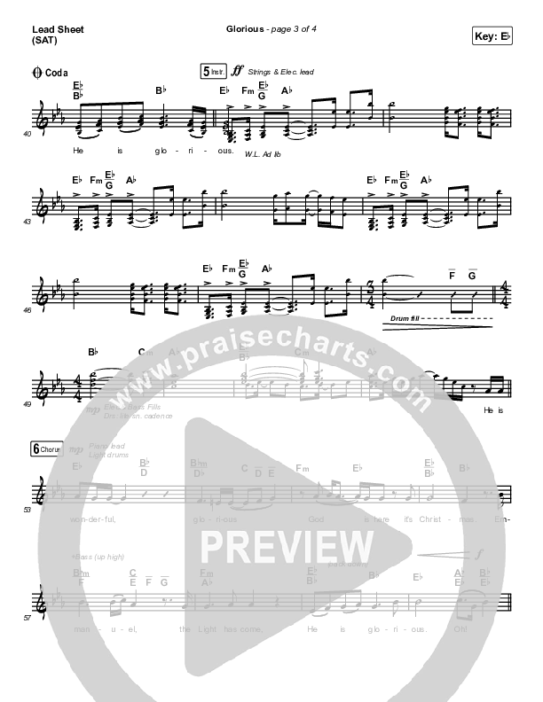 Glorious Lead Sheet (SAT) (We The Kingdom)