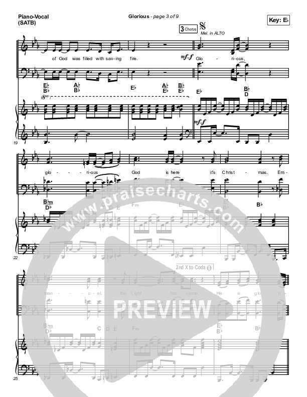 Glorious Piano/Vocal (SATB) (We The Kingdom)