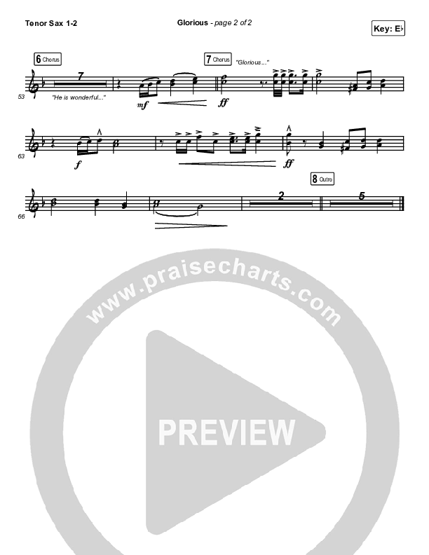 Glorious Tenor Sax 1/2 (We The Kingdom)