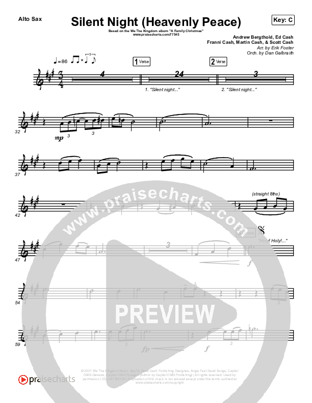 Silent Night (Heavenly Peace) Alto Sax (We The Kingdom / Dante Bowe / Maverick City Music)