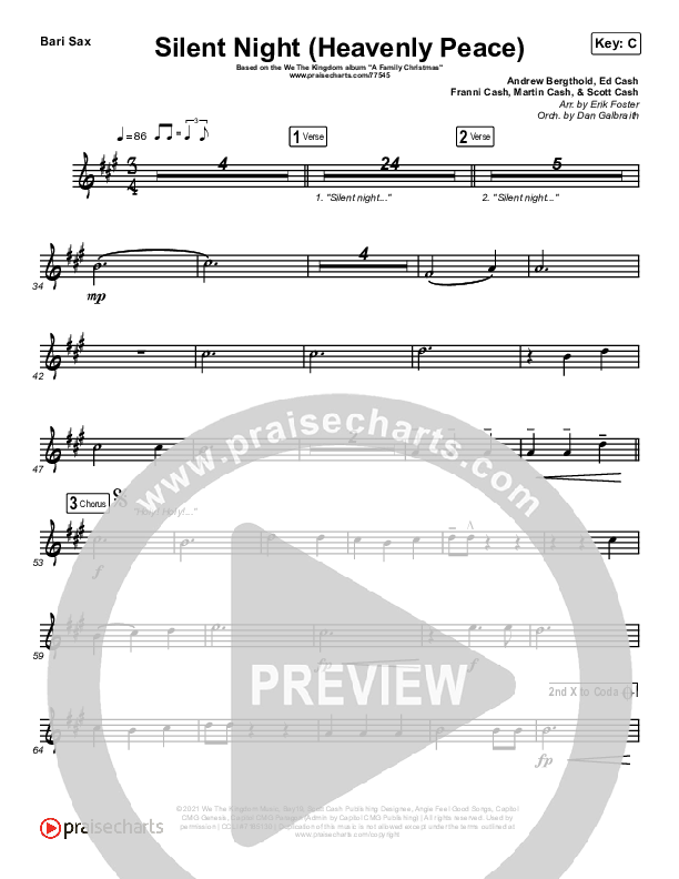 Silent Night (Heavenly Peace) Bari Sax (We The Kingdom / Dante Bowe / Maverick City Music)