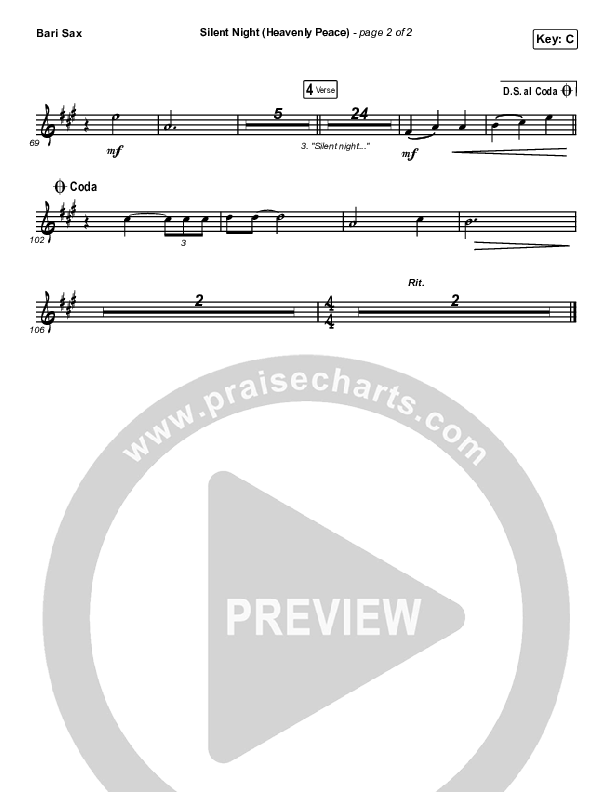 Silent Night (Heavenly Peace) Bari Sax (We The Kingdom / Dante Bowe / Maverick City Music)