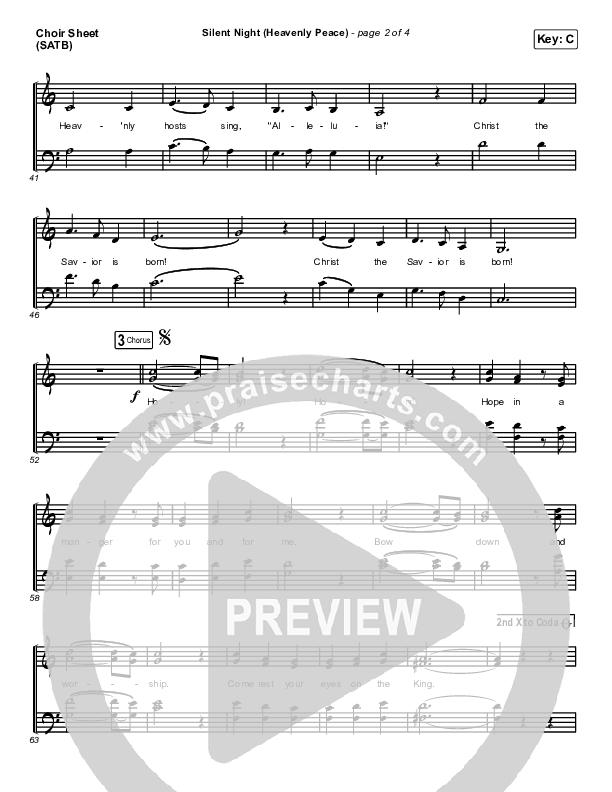 Silent Night (Heavenly Peace) Choir Sheet (SATB) (We The Kingdom / Dante Bowe / Maverick City Music)