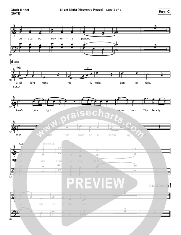 Silent Night (Heavenly Peace) Choir Sheet (SATB) (We The Kingdom / Dante Bowe / Maverick City Music)