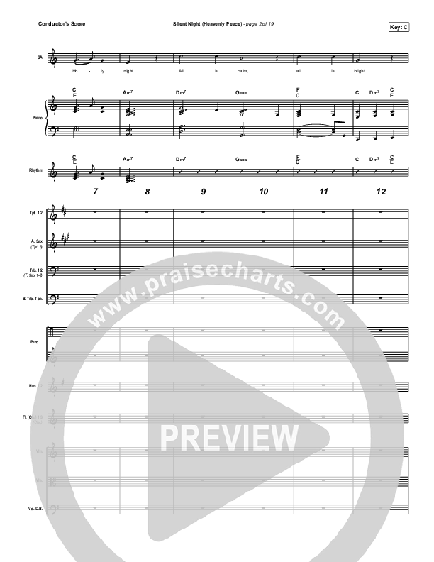 Silent Night (Heavenly Peace) Conductor's Score (We The Kingdom / Dante Bowe / Maverick City Music)