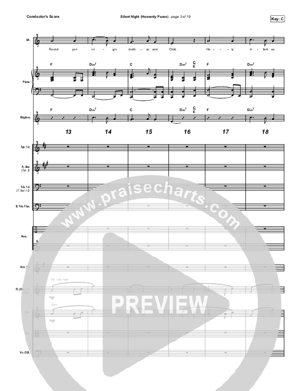 Silent Night (Heavenly Peace) Conductor's Score (We The Kingdom / Dante Bowe / Maverick City Music)