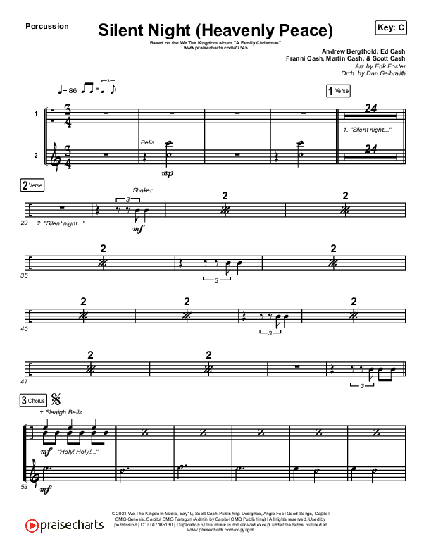 Silent Night (Heavenly Peace) Percussion (We The Kingdom / Dante Bowe / Maverick City Music)