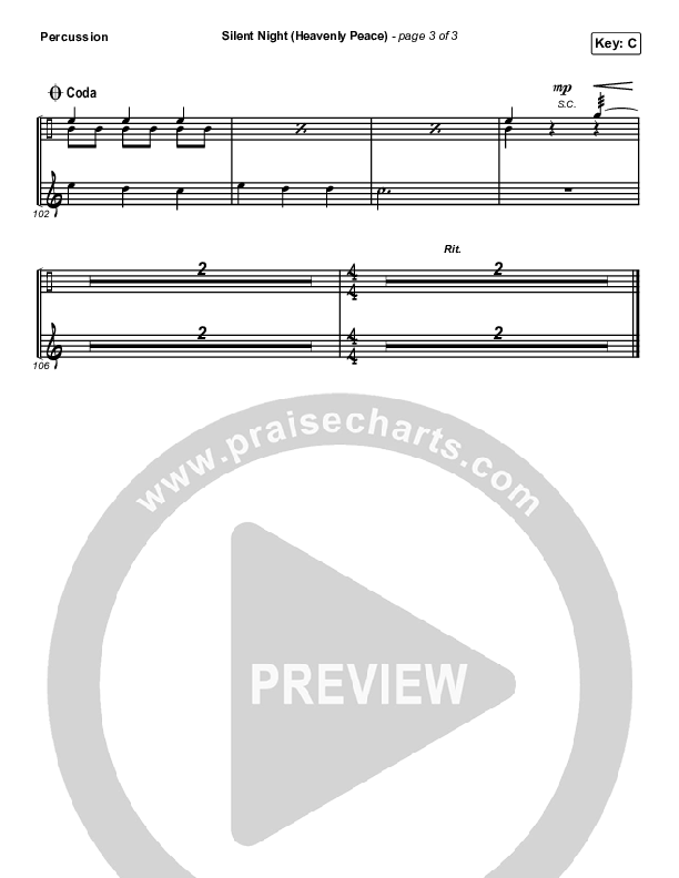 Silent Night (Heavenly Peace) Percussion (We The Kingdom / Dante Bowe / Maverick City Music)