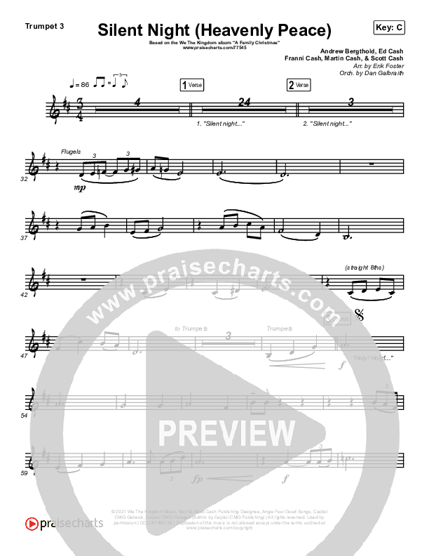 Silent Night (Heavenly Peace) Trumpet 3 (We The Kingdom / Dante Bowe / Maverick City Music)