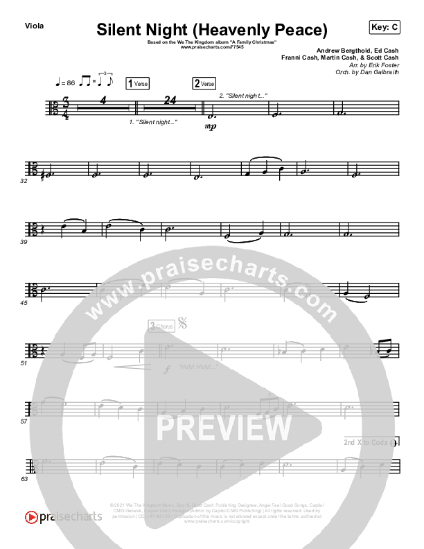 Silent Night (Heavenly Peace) Viola (We The Kingdom / Dante Bowe / Maverick City Music)