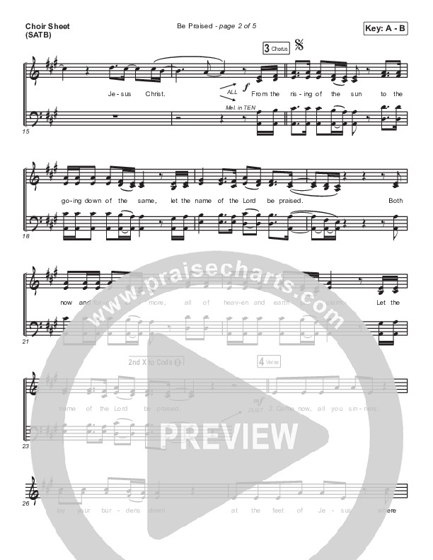 Be Praised Choir Sheet (SATB) (Mac Powell)