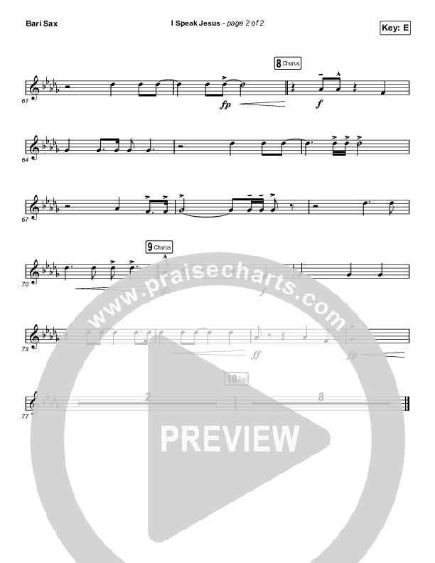 I Speak Jesus (Choral Anthem SATB) Bari Sax (Charity Gayle / Arr. Luke Gambill)