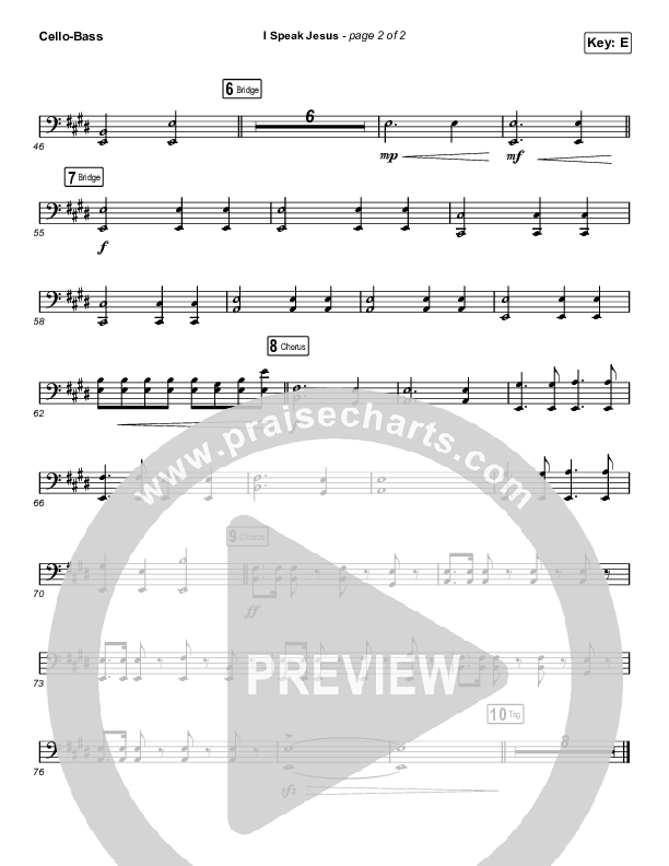 I Speak Jesus (Choral Anthem SATB) Cello/Bass (Charity Gayle / Arr. Luke Gambill)
