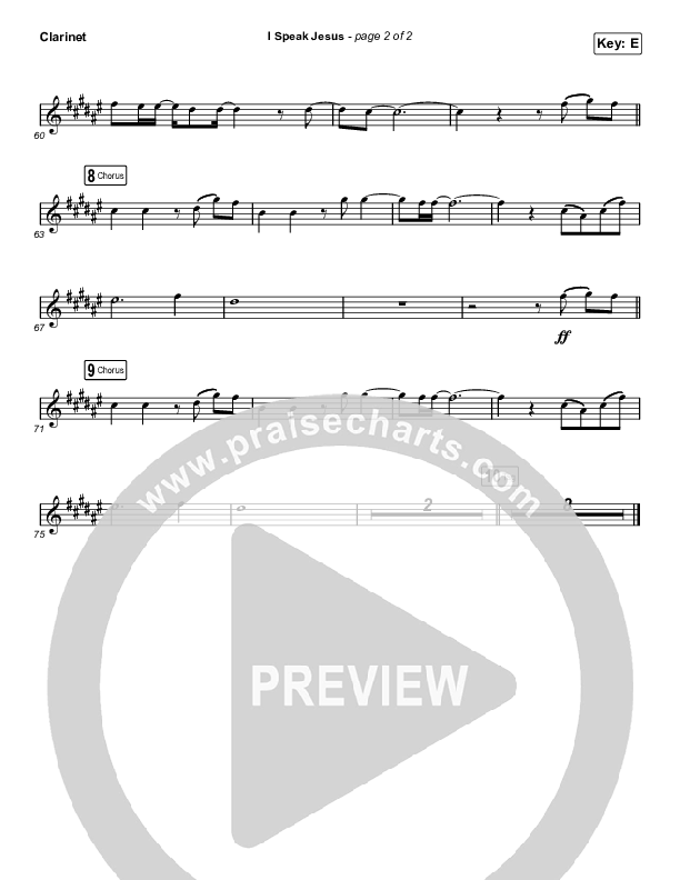 I Speak Jesus (Choral Anthem SATB) Clarinet (Charity Gayle / Arr. Luke Gambill)
