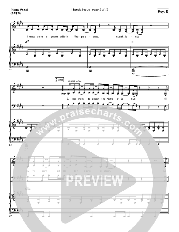 I Speak Jesus (Choral Anthem SATB) Piano/Vocal Pack (Charity Gayle / Arr. Luke Gambill)