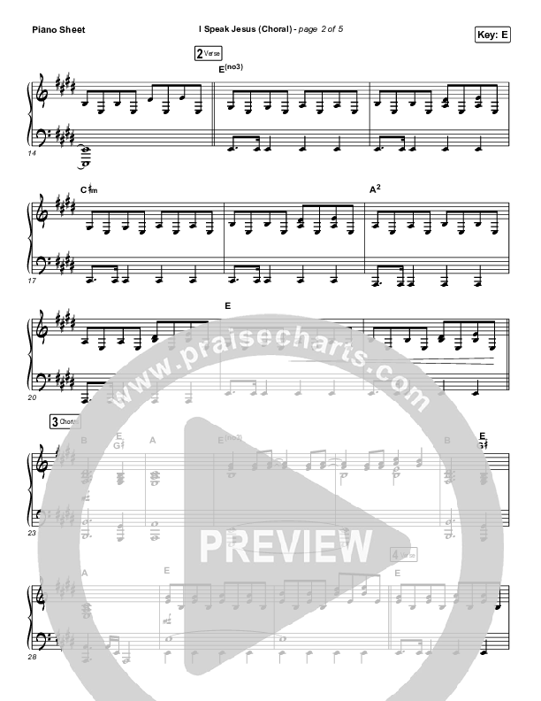 I Speak Jesus (Choral Anthem SATB) Piano Sheet (Charity Gayle / Arr. Luke Gambill)