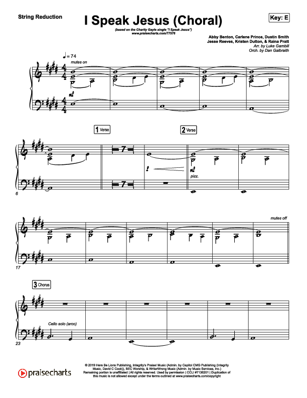 I Speak Jesus (Choral Anthem SATB) Synth Strings (Charity Gayle / Arr. Luke Gambill)