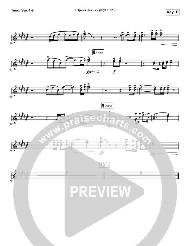 I Speak Jesus (Choral Anthem SATB) Tenor Sax 1/2 (Charity Gayle / Arr. Luke Gambill)