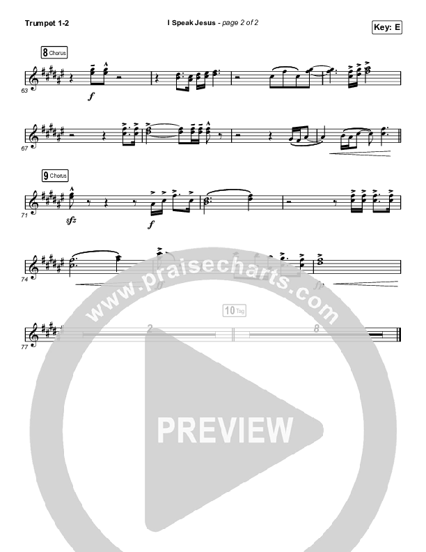 I Speak Jesus (Choral Anthem SATB) Trumpet 1,2 (Charity Gayle / Arr. Luke Gambill)