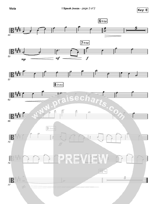 I Speak Jesus (Choral Anthem SATB) Viola (Charity Gayle / Arr. Luke Gambill)