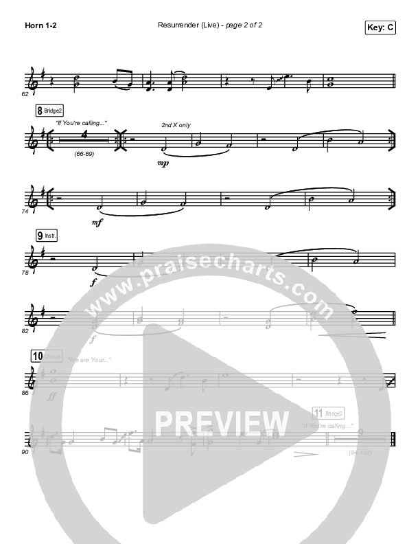 Resurrender (Live) Brass Pack (Hillsong Worship / Brooke Ligertwood)