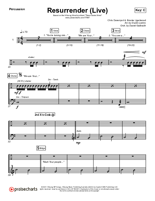 Resurrender (Live) Percussion (Hillsong Worship / Brooke Ligertwood)