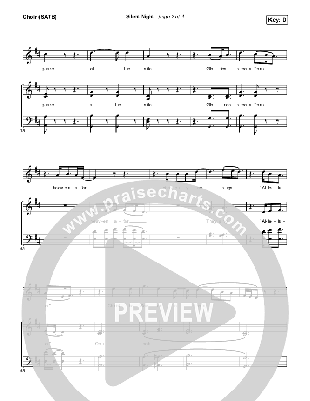 Silent Night Choir Sheet (SATB) (Zach Williams)