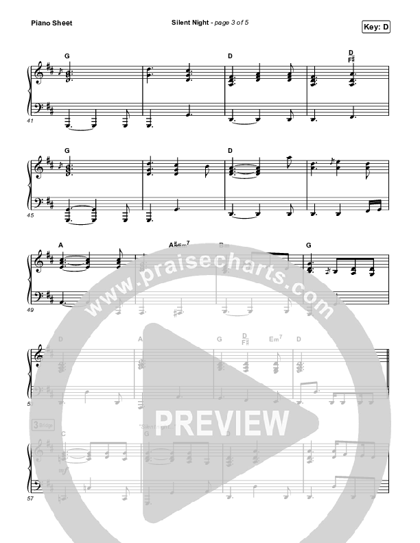 Silent Night Piano Sheet (Zach Williams)