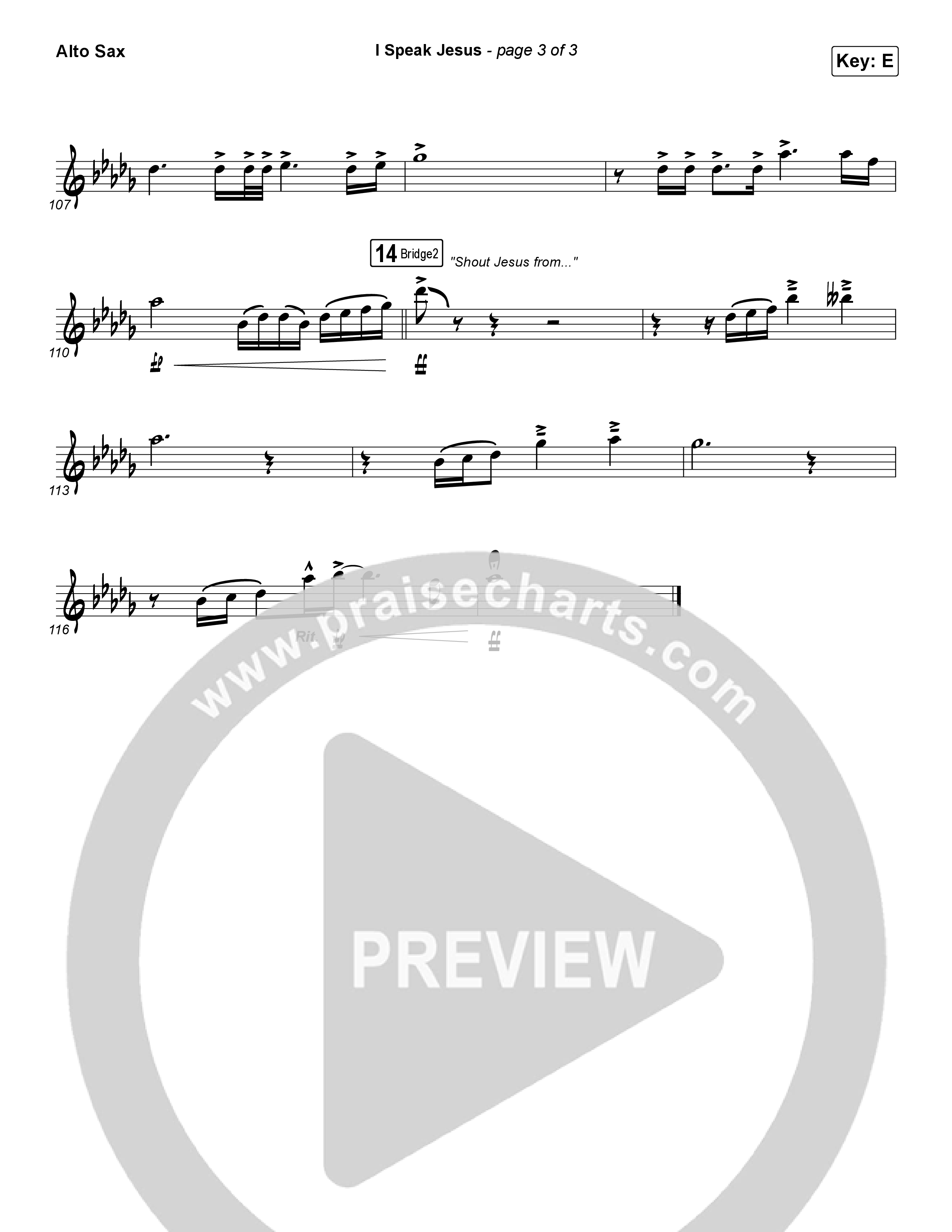 I Speak Jesus Alto Sax (Charity Gayle / Steven Musso)