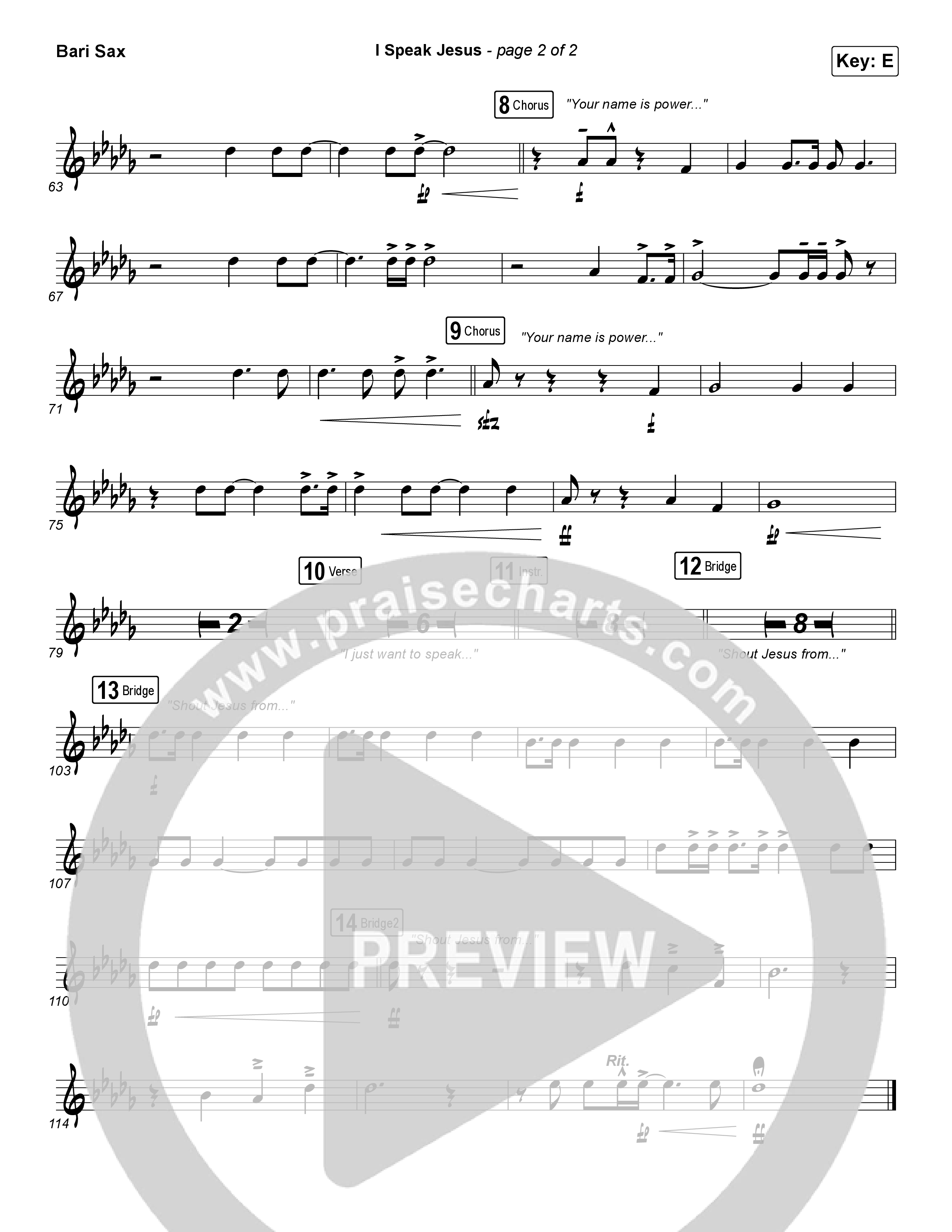 I Speak Jesus Bari Sax (Charity Gayle / Steven Musso)