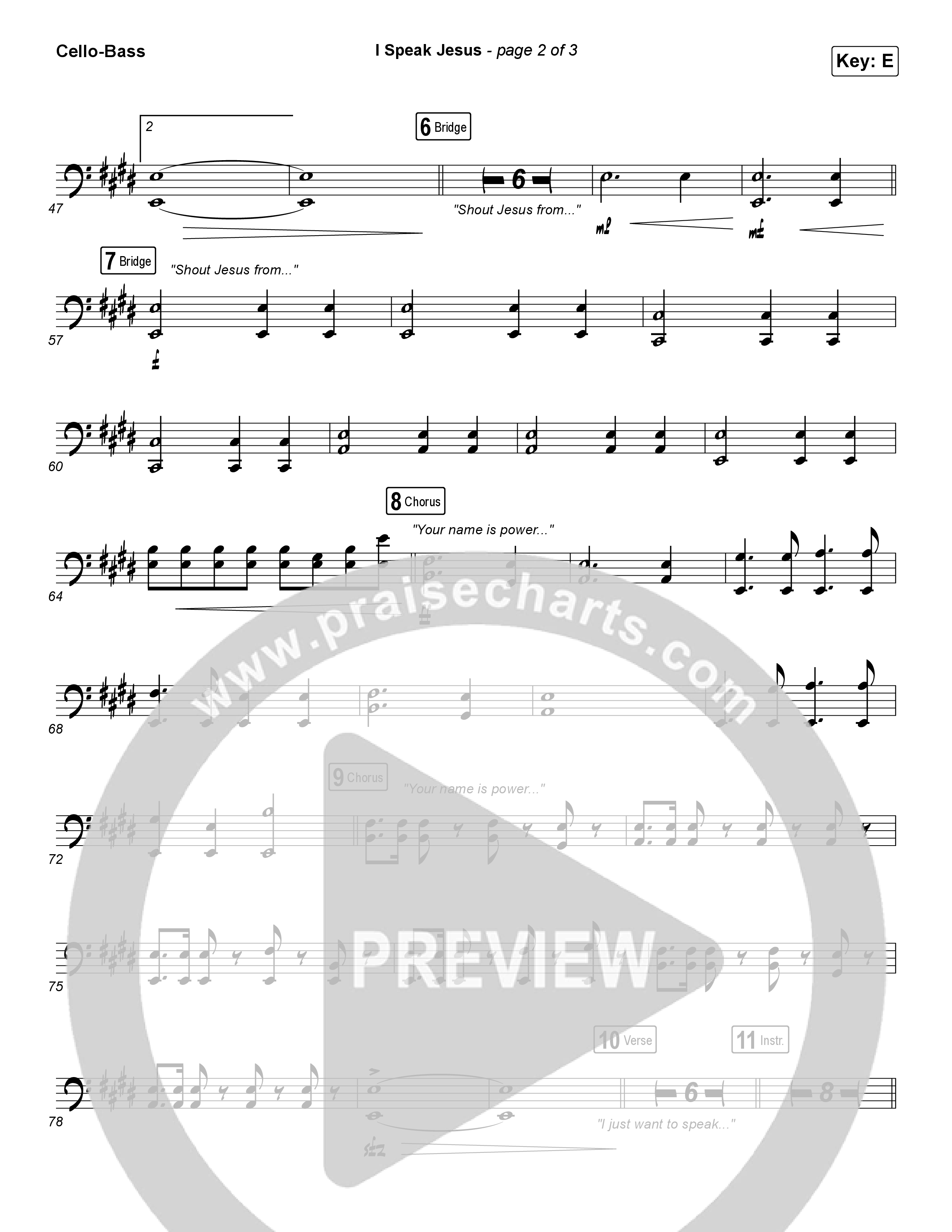 I Speak Jesus Cello/Bass (Charity Gayle / Steven Musso)