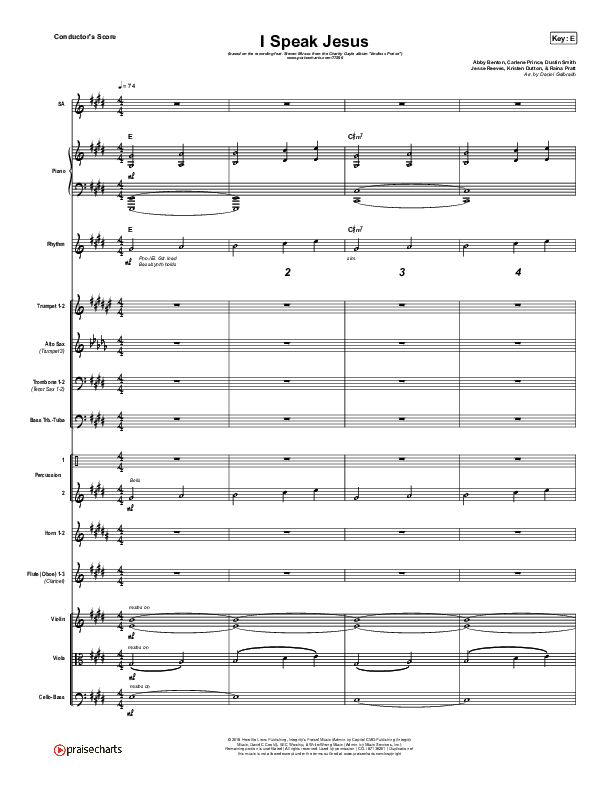 I Speak Jesus Conductor's Score (Charity Gayle / Steven Musso)