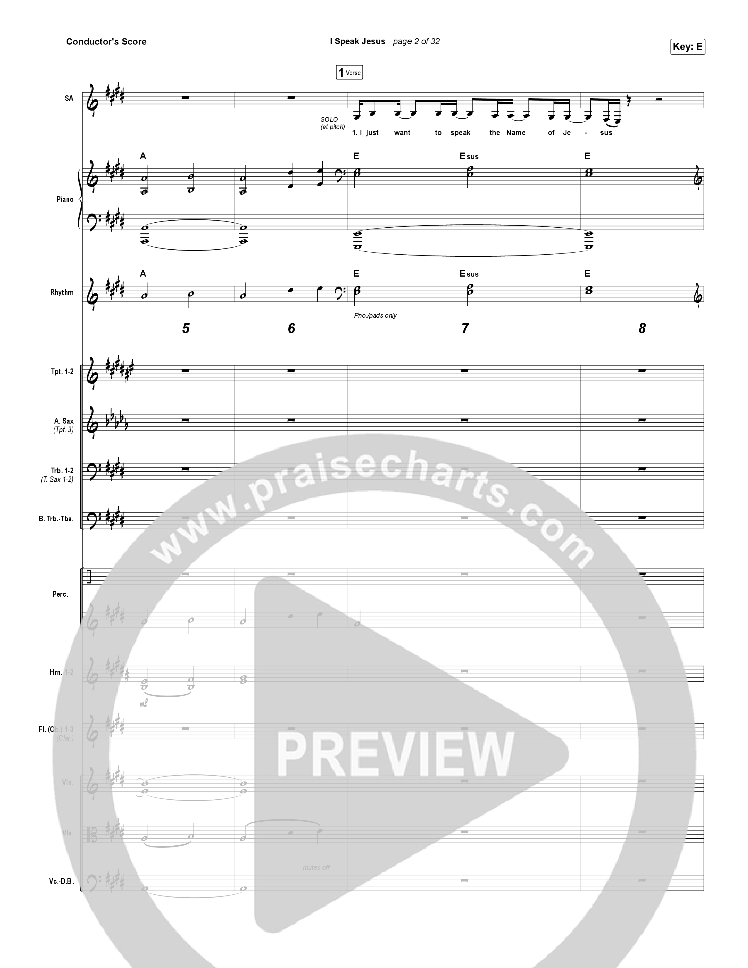 I Speak Jesus Orchestration (Charity Gayle / Steven Musso)