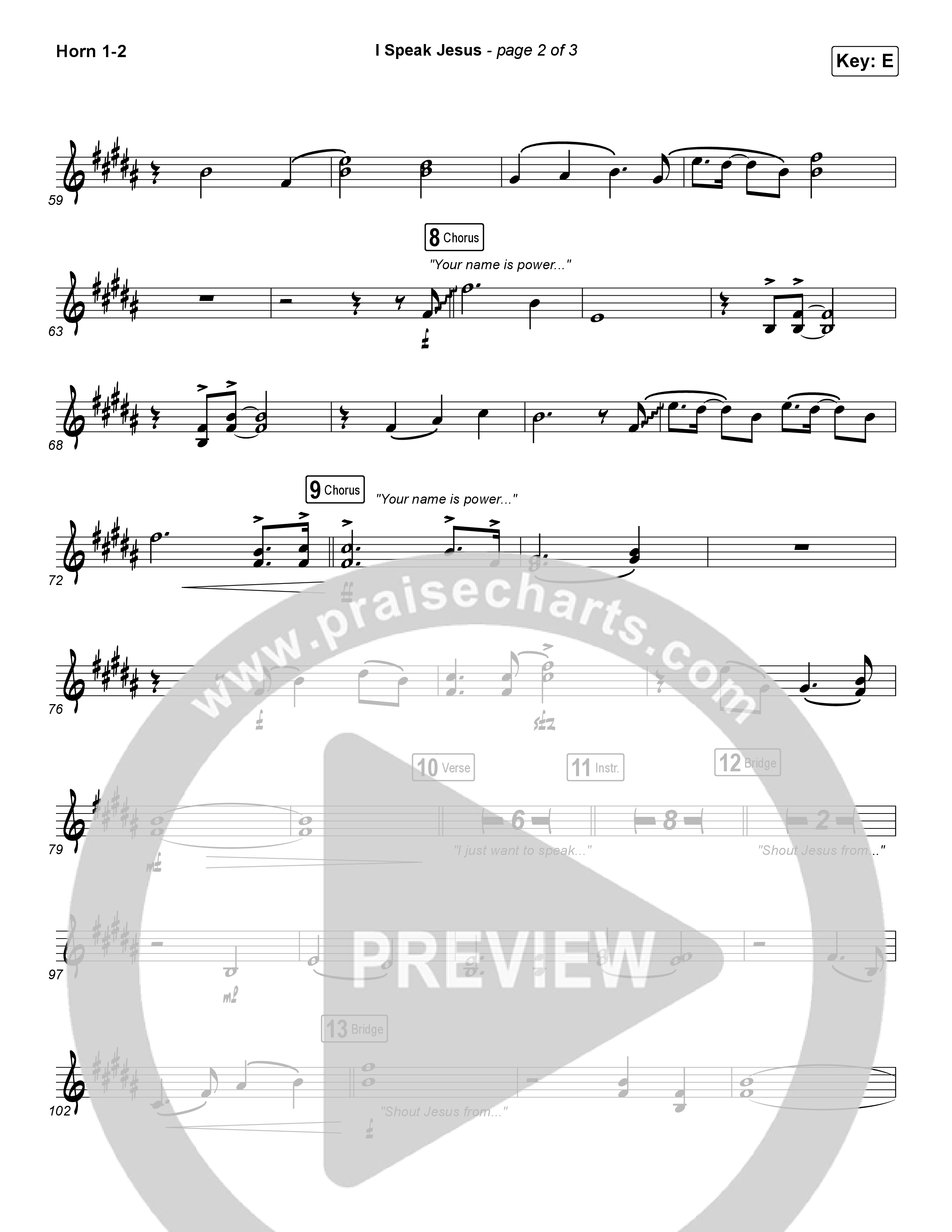 I Speak Jesus French Horn 1,2 (Charity Gayle / Steven Musso)