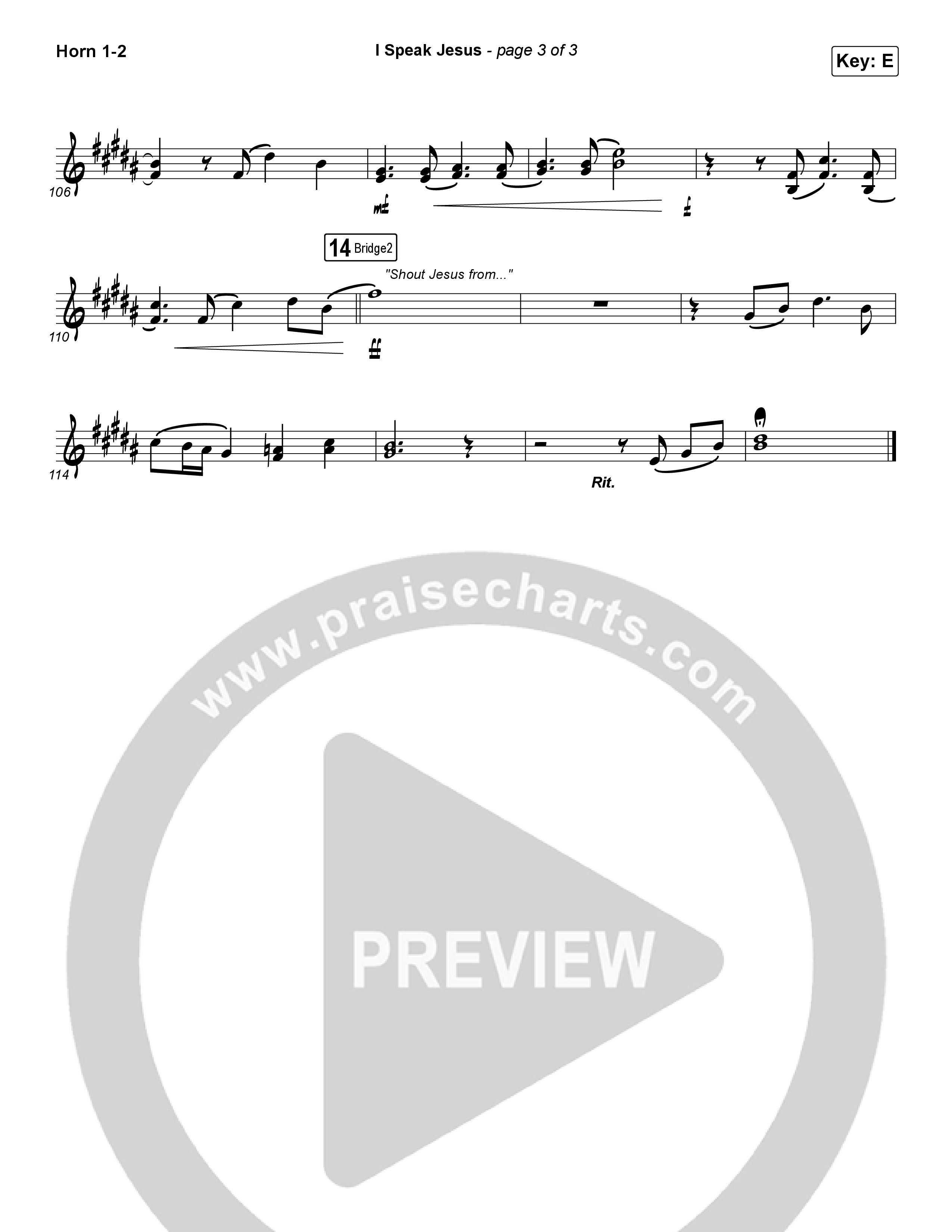 I Speak Jesus French Horn 1,2 (Charity Gayle / Steven Musso)