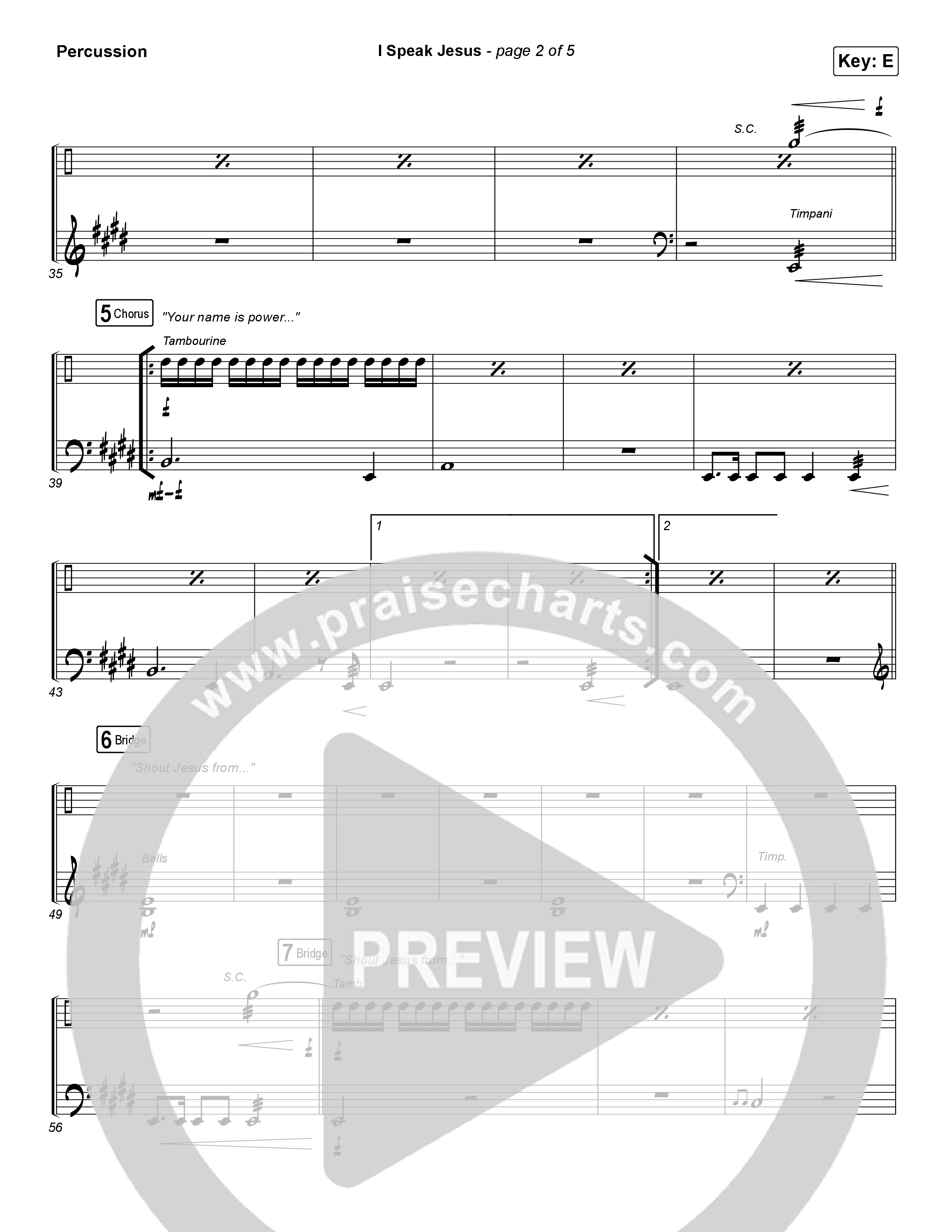 I Speak Jesus Percussion (Charity Gayle / Steven Musso)