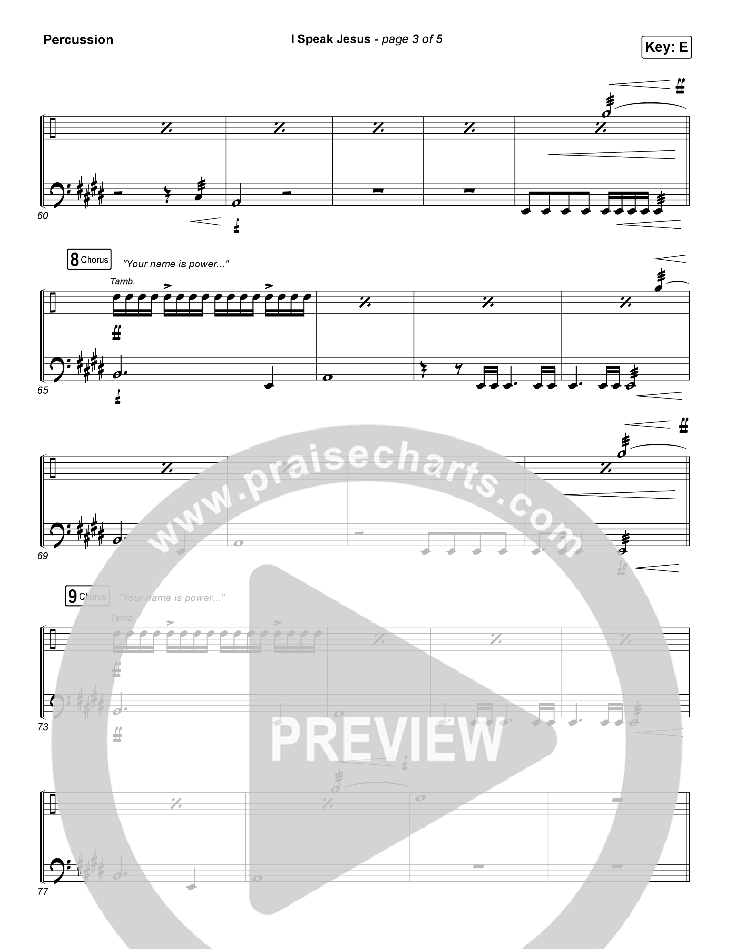 I Speak Jesus Percussion (Charity Gayle / Steven Musso)