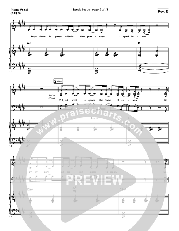 I Speak Jesus Piano/Vocal (SATB) (Charity Gayle / Steven Musso)