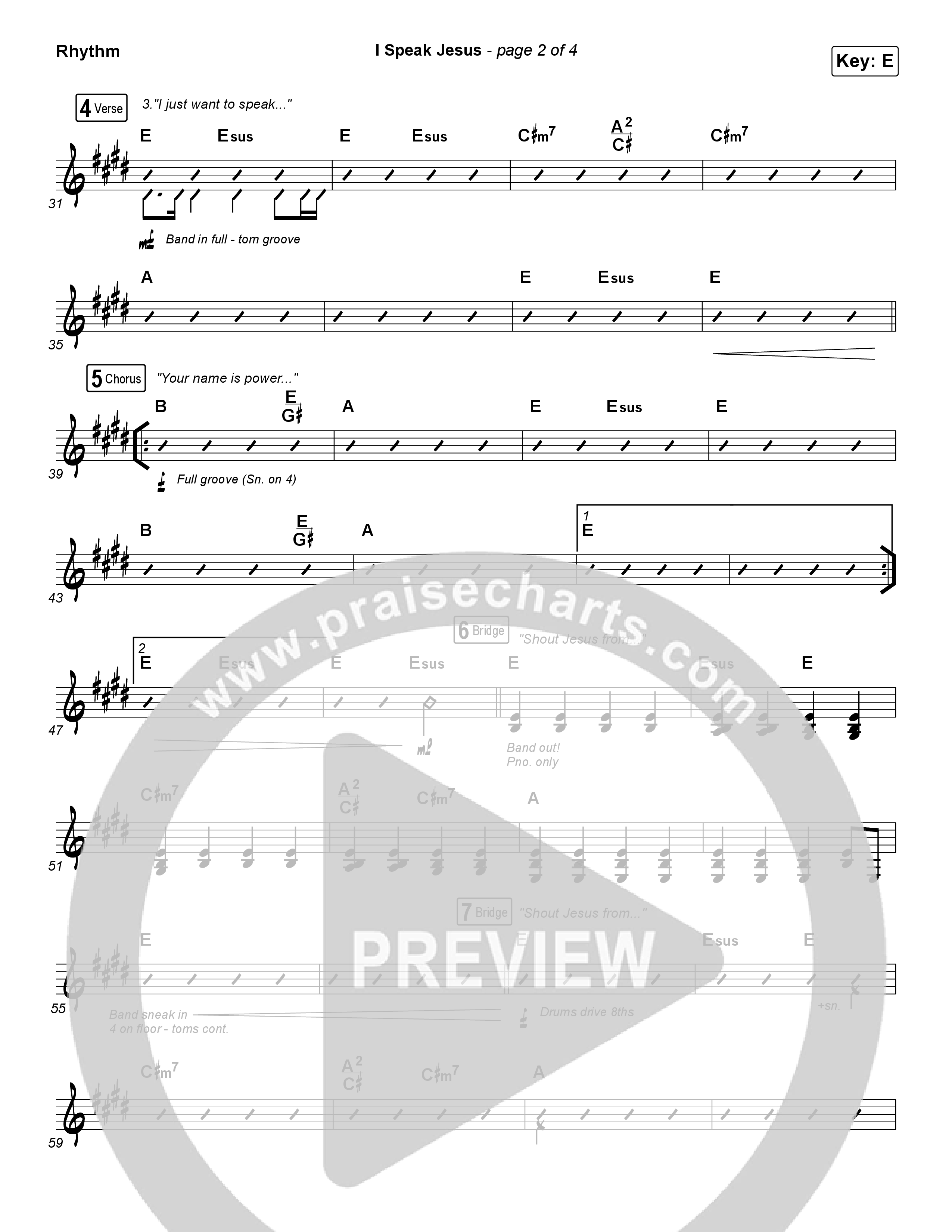 I Speak Jesus Rhythm Chart (Charity Gayle / Steven Musso)