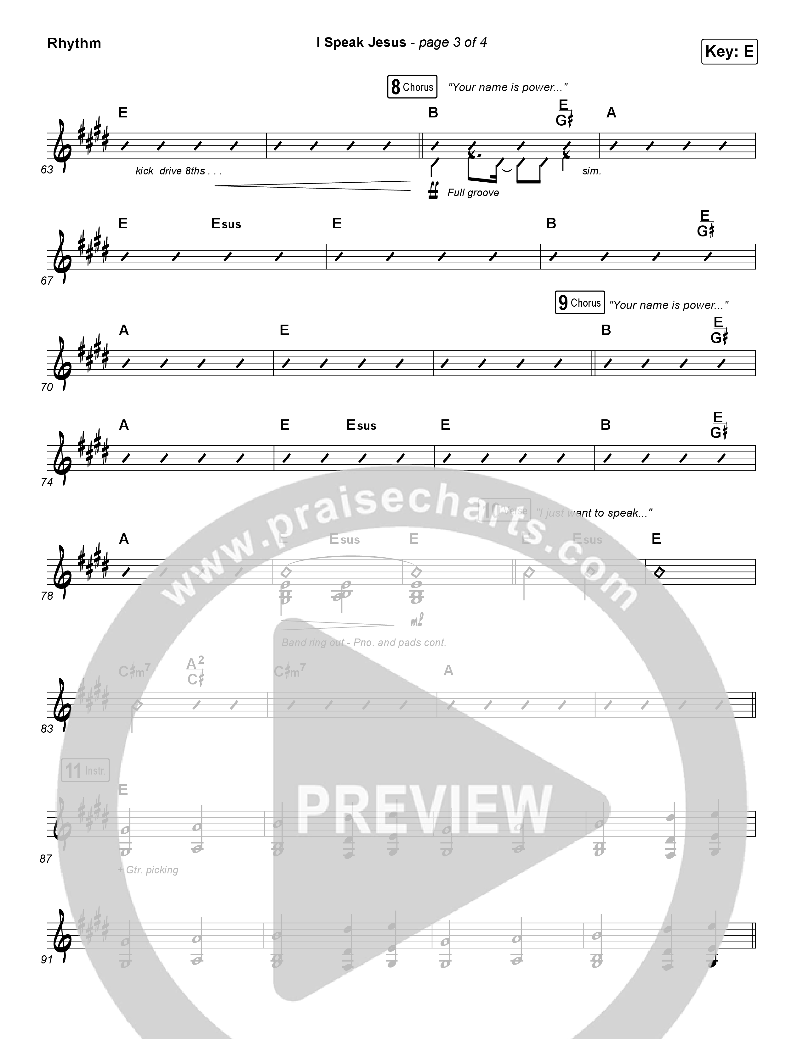 I Speak Jesus Rhythm Chart (Charity Gayle / Steven Musso)