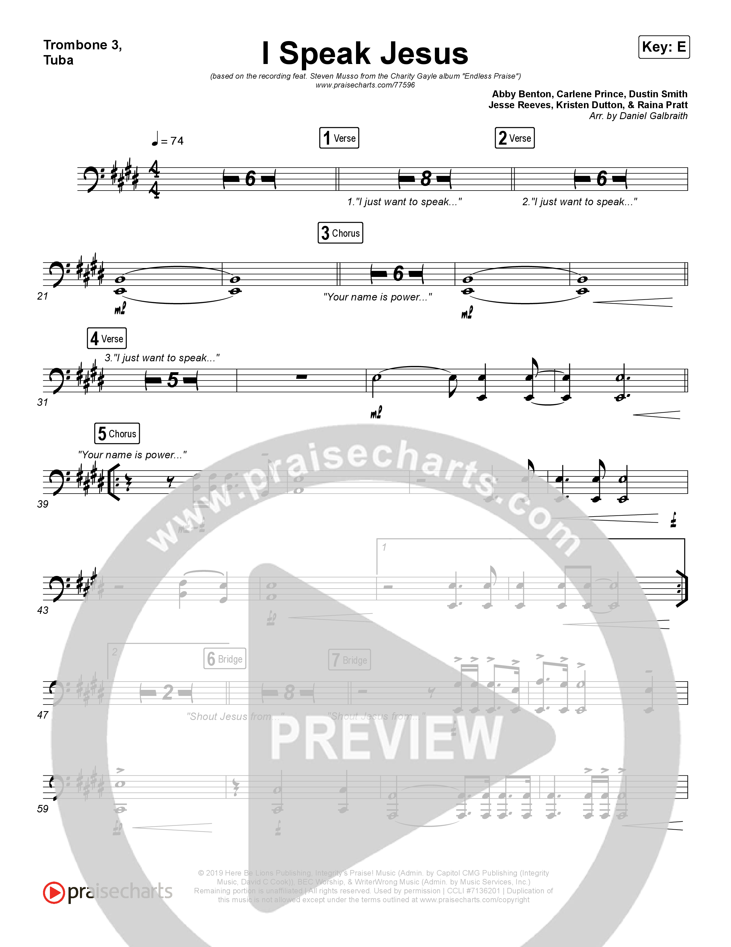 I Speak Jesus Trombone 1,2 (Charity Gayle / Steven Musso)