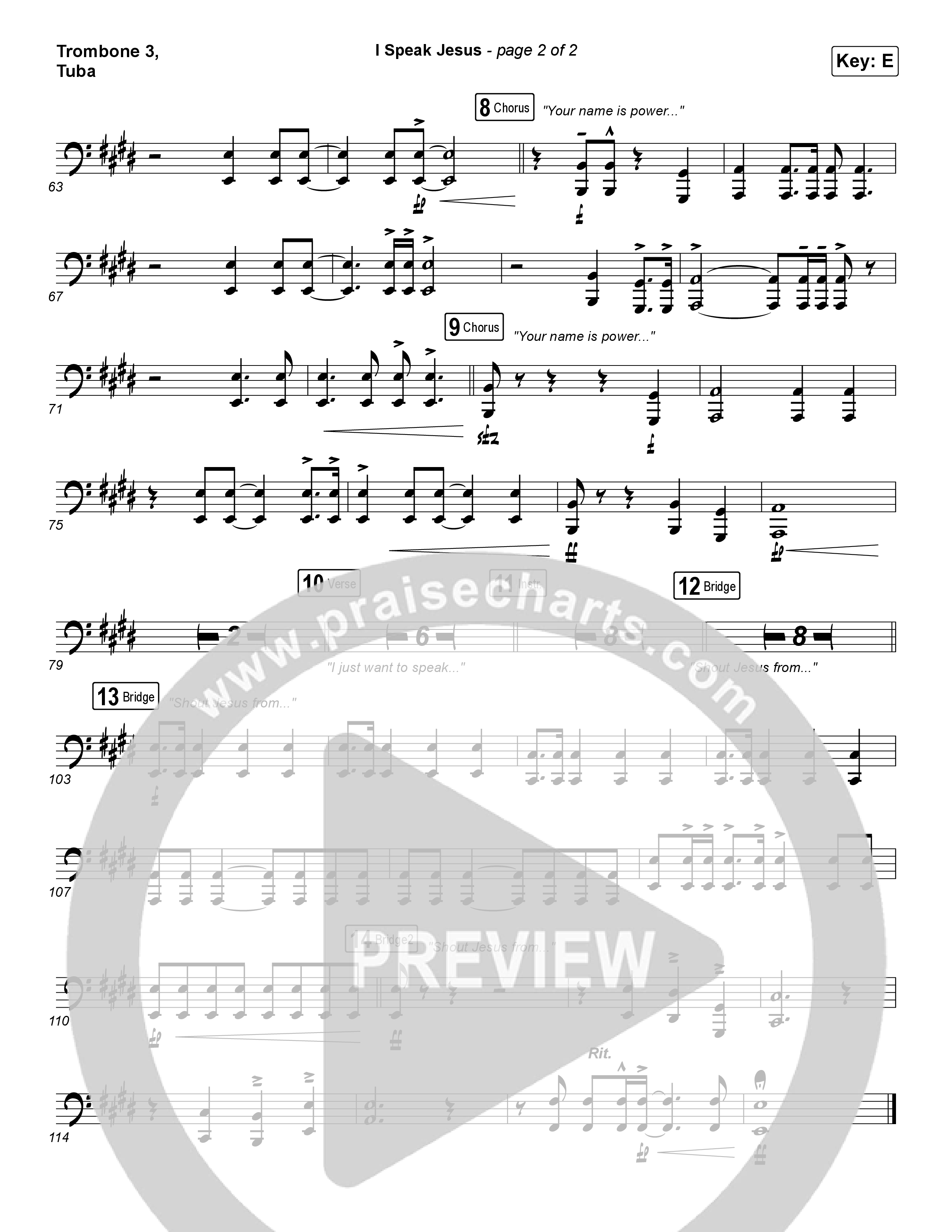 I Speak Jesus Trombone 3/Tuba (Charity Gayle / Steven Musso)