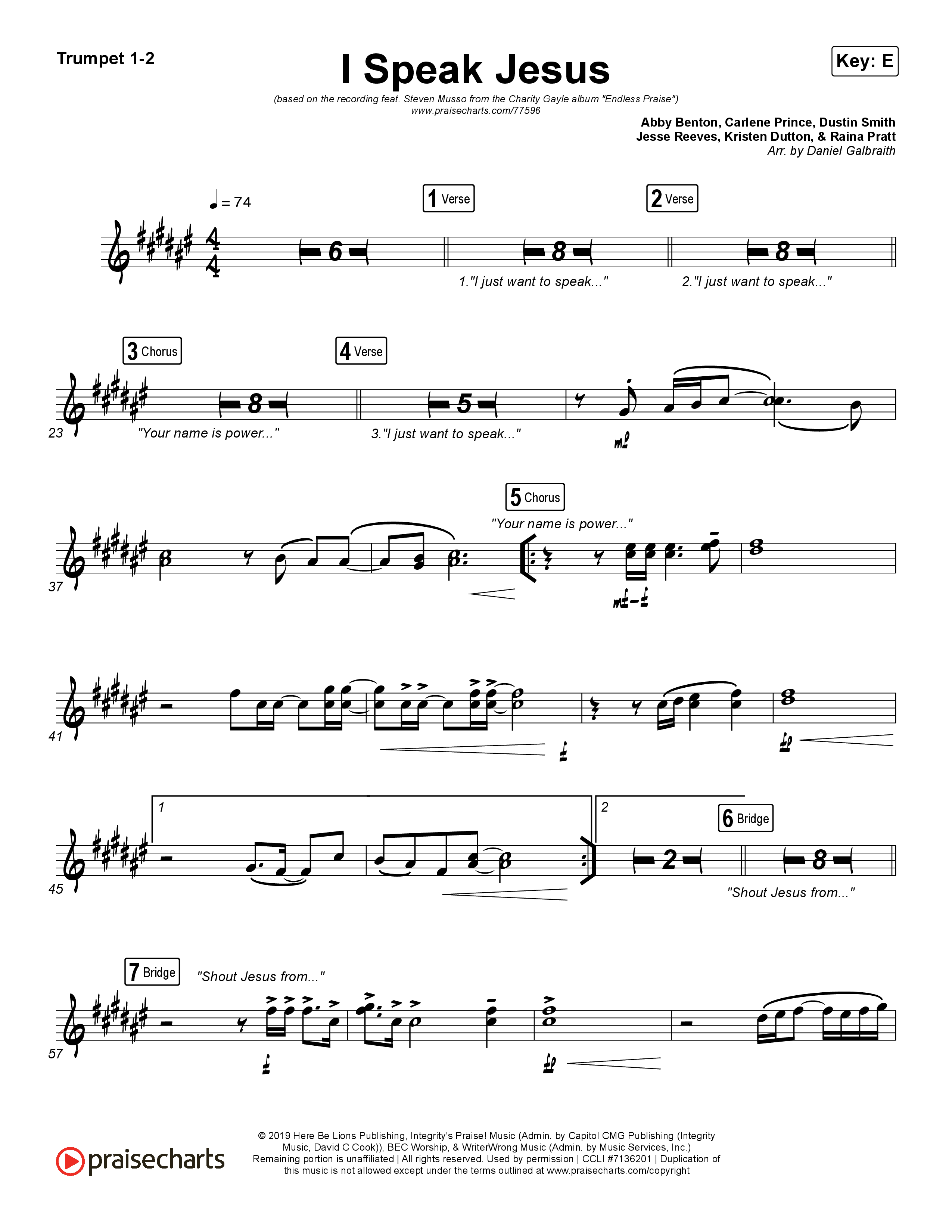 I Speak Jesus Trumpet 1,2 (Charity Gayle / Steven Musso)