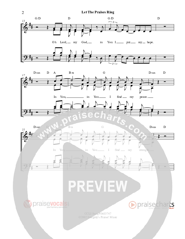 Let The Praises Ring Lead Sheet (PraiseVocals)