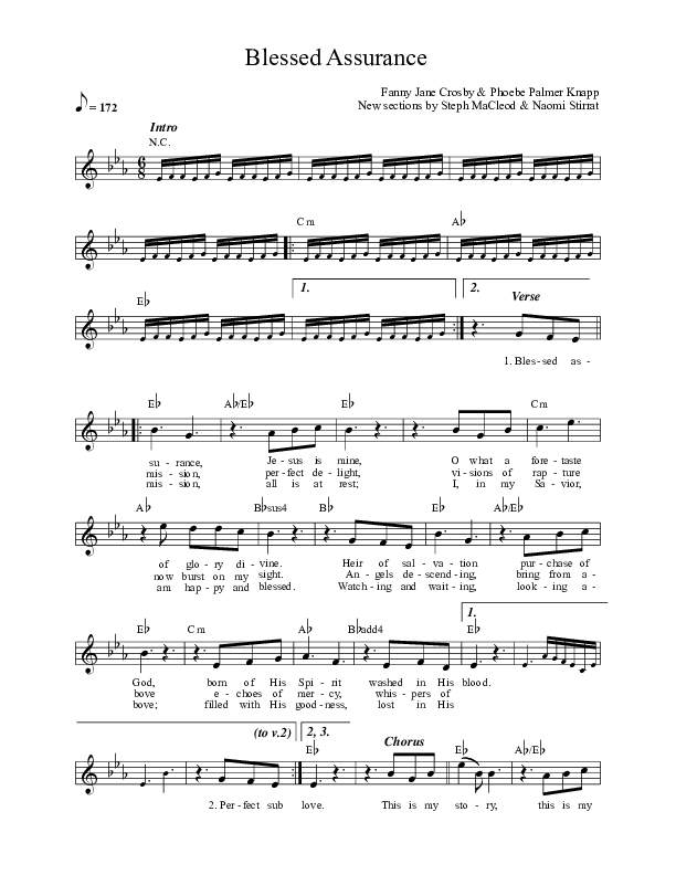 Blessed Assurance Lead Sheet (Celtic Worship)