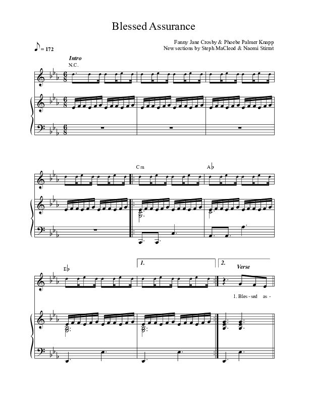 Blessed Assurance Piano/Vocal (Celtic Worship)