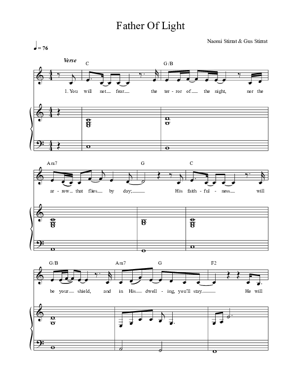 Father Of Light Piano/Vocal (Celtic Worship)